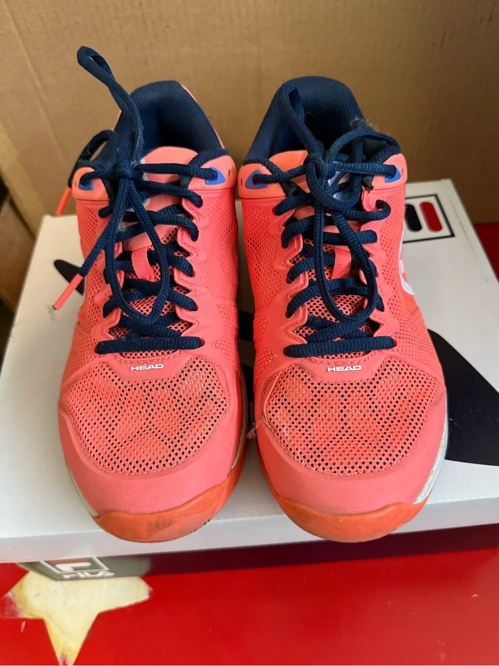 HEAD Revolt Pro 4.0 Women's Tennis Shoes Coral Pink/Navy Size 7.5